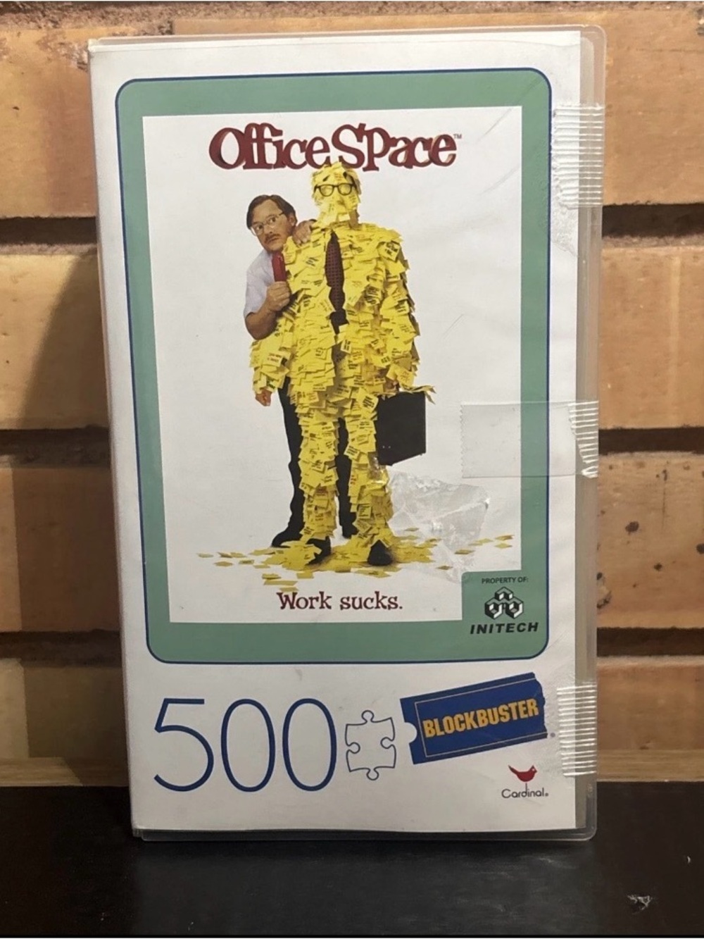 Office Space 500 Piece Jigsaw Puzzle VHS Plastic Case Work Sucks Blockbuster
